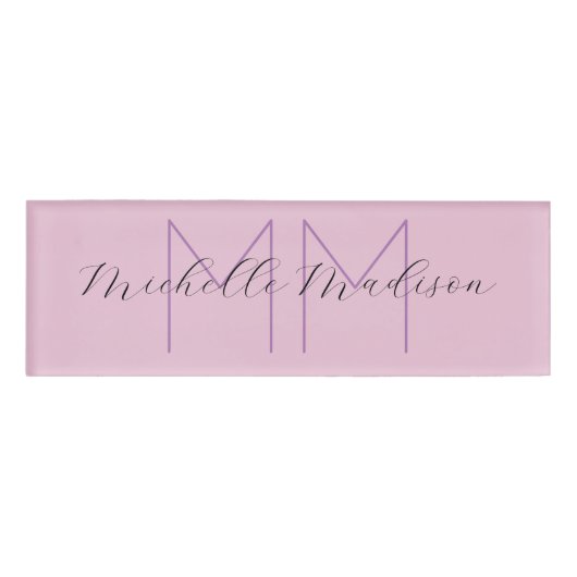 Initialen mit Monogramm moderner Handschriftenname Namenschild (Vorderseite)