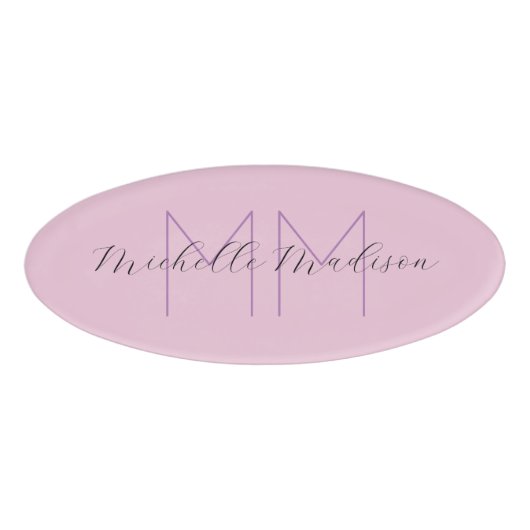 Initialen mit Monogramm moderner Handschriftenname Namenschild (Vorderseite)