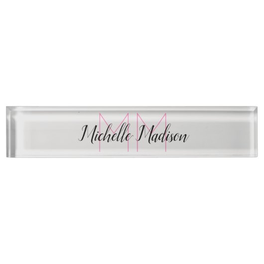 Initialen mit Monogramm moderner Handschriftenname Namensplakette (Vorderseite)