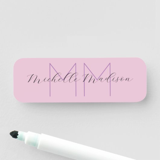 Initialen mit Monogramm moderner Handschriftenname Namensschild (Beispiel)