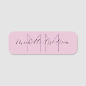 Initialen mit Monogramm moderner Handschriftenname Namensschild (Vorderseite)