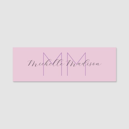 Initialen mit Monogramm moderner Handschriftenname Namensschild (Vorderseite)