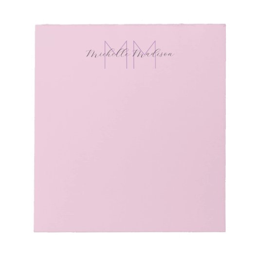 Initialen mit Monogramm moderner Handschriftenname Notizblock (Vorderseite)