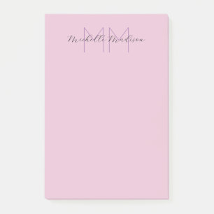 Initialen mit Monogramm moderner Handschriftenname Post-it Klebezettel