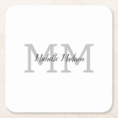 Initialen mit Monogramm moderner Handschriftenname Rechteckiger Pappuntersetzer (Vorderseite)