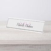 Initialen mit Monogramm moderner Handschriftenname Schreibtischnamensplakette (Vorderseite )