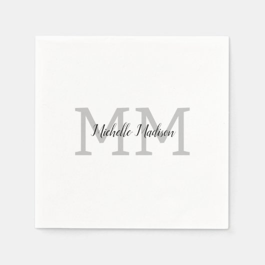 Initialen mit Monogramm moderner Handschriftenname Serviette (Vorderseite)
