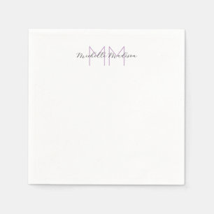 Initialen mit Monogramm moderner Handschriftenname Serviette