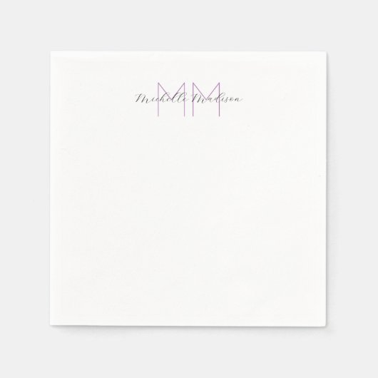 Initialen mit Monogramm moderner Handschriftenname Serviette (Vorderseite)