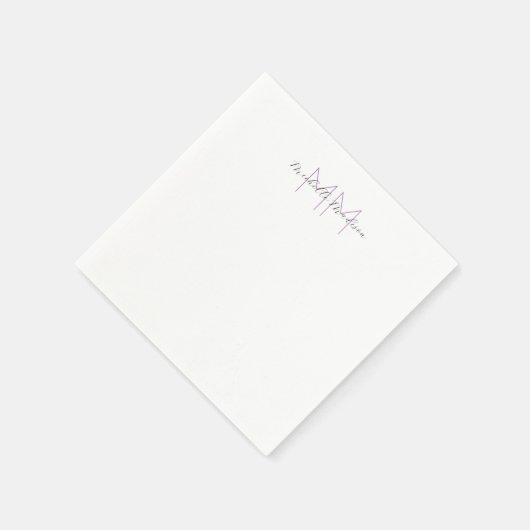 Initialen mit Monogramm moderner Handschriftenname Serviette (Ecke)