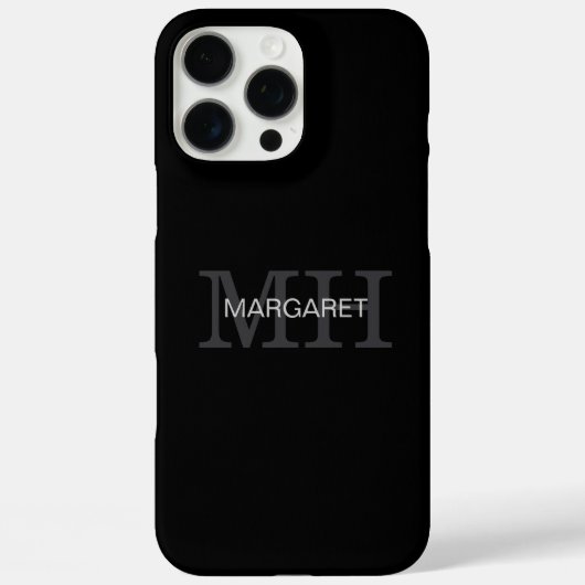 Initialen mit schwarz-weißem Monogramm Case-Mate iPhone Hülle (Rückseite)