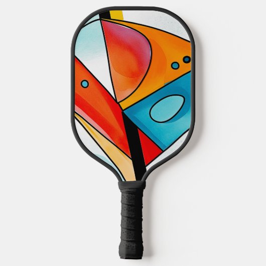 Initialen moderner geometrischer Abstrakt-Bright-F Pickleball Schläger (Rückseite)