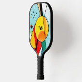 Initialen moderner geometrischer Abstrakt-Bright-F Pickleball Schläger (Links)