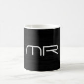 Initialen moderner Monogramm-Schwarz-weißer Name Kaffeetasse (Mittel)
