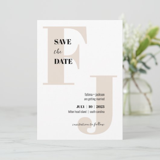 Initialen ・ Modernes Monogramm Save the Date ・ Kla (Stehend Vorderseite)