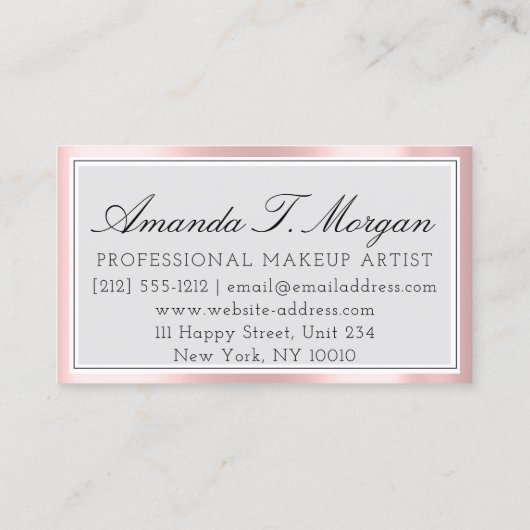 Initialen Monogram Event Planner Pink Gerahmt Mode Visitenkarte (Rückseite)