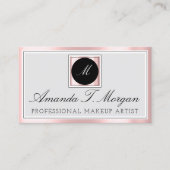 Initialen Monogram Event Planner Pink Gerahmt Mode Visitenkarte (Vorderseite)