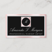 Initialen Monogram Event Planner Pink Schwarz-weiß Visitenkarte (Vorderseite)