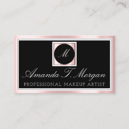 Initialen Monogram Event Planner Pink Schwarz-weiß Visitenkarte