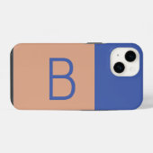 Initialen-Monogramm Modernes Farbblock iPhone Hülle (Rückseite (Horizontal))