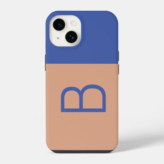 Initialen-Monogramm Modernes Farbblock iPhone Hülle (Rückseite)