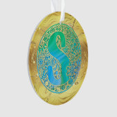 Initialen-Monogramm S Weihnachten - Gold, Teal & B Ornament (Vorderseite)
