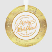 Initialen-Monogramm S Weihnachten - Gold, Teal & B Ornament (Rückseite)