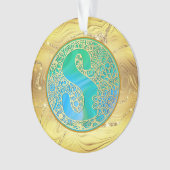 Initialen-Monogramm S Weihnachten - Gold, Teal & B Ornament (Vorderseite)