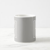 Initialen Monogramm | Weiß auf Hellgrau Kaffeetasse (Mittel)