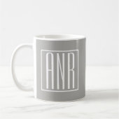 Initialen Monogramm | Weiß auf Hellgrau Kaffeetasse (Links)