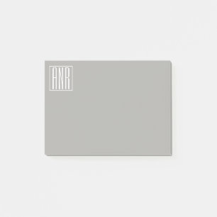 Initialen Monogramm   Weiß auf Hellgrau Post-it Klebezettel