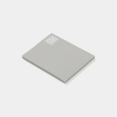 Initialen Monogramm | Weiß auf Hellgrau Post-it Klebezettel (angewinkelt)