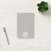 Initialen Monogramm | Weiß auf Hellgrau Post-it Klebezettel (Büro)