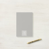 Initialen Monogramm | Weiß auf Hellgrau Post-it Klebezettel (Auf Schreibtisch)