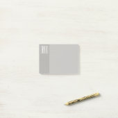 Initialen Monogramm | Weiß auf Hellgrau Post-it Klebezettel (Auf Schreibtisch)