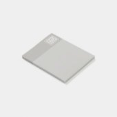 Initialen Monogramm | Weiß auf Hellgrau Post-it Klebezettel (angewinkelt)