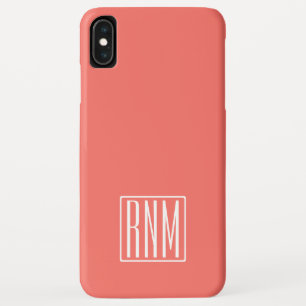 Initialen Monogramm Weiß auf Koralle Case-Mate iPhone Hülle