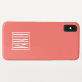 Initialen Monogramm | Weiß auf Koralle Case-Mate iPhone Hülle (Rückseite (Horizontal))
