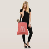 Initialen Monogramm | Weiß auf Koralle Tasche (Am Model)