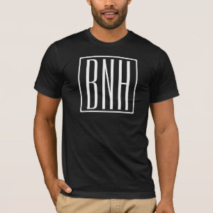 Initialen Monogramm Weiß auf Schwarz T-Shirt