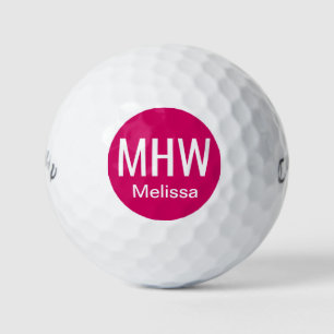 Initialen Name Hellrosa Golfball