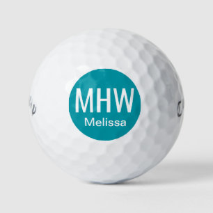 Initialen Name Türkis Golfball