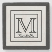 Initialen personalisierter Name Steinuntersetzer (Vorderseite)