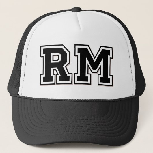Initialen "RM" Monogramm Truckerkappe (Vorderseite)