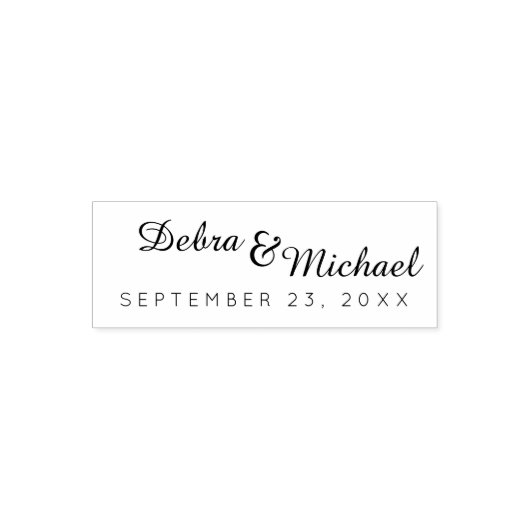 Initialen & Special Date, eine einfache Hochzeit Permastempel (Design)