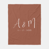 Initialen und Datum moderner kalligrafischer Monog Fleecedecke (Vorderseite)