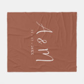 Initialen und Datum moderner kalligrafischer Monog Fleecedecke (Vorderseite (Horizontal))