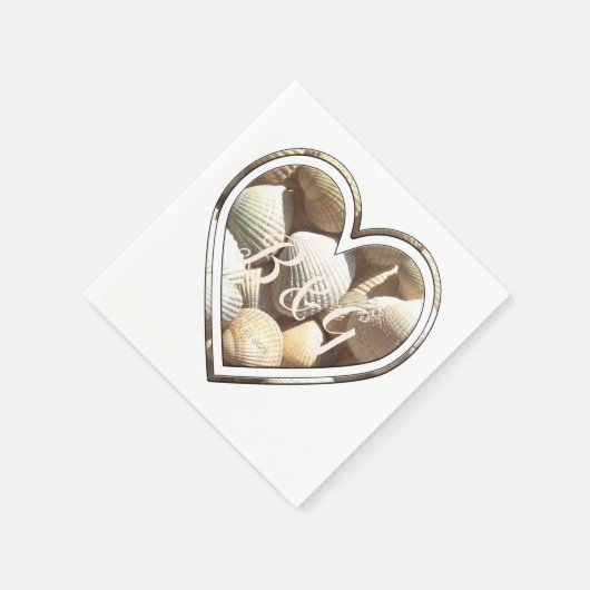 Initialen und Datumsangabe hinzufügen Herz, Hochze Serviette (Ecke)