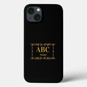 Initialen und Name Golden Monogram Frame auf Schwa Case-Mate iPhone Hülle