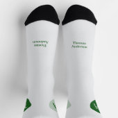 Initialen und Name in Grün auf grüner Blase Socken (Oben)